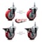 Service Caster 4 Inch Red Polyurethane 10 MM Threaded Stem Caster Set 2 Brakes SCC SCC-TS20S414-PPUB-RED-M1015-2-PLB-2 - alternate 5